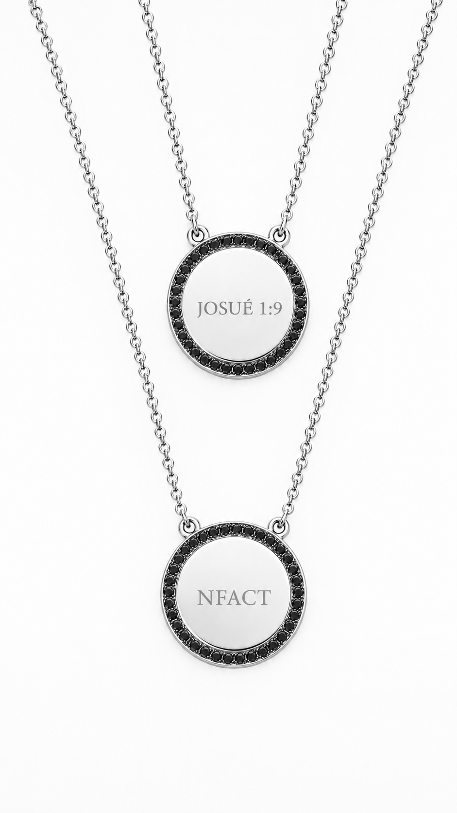 Duas Medalhas Personalizáveis com Diamantes Negros